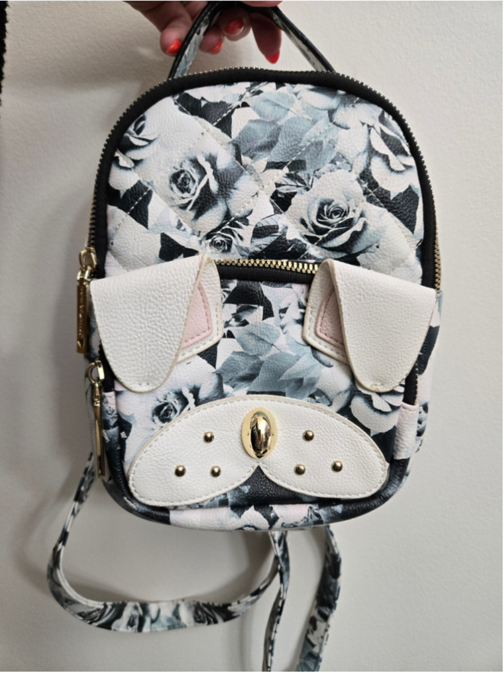 Women's Betsey Johnson Floral Dog Backpack One Size White Black